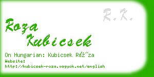 roza kubicsek business card